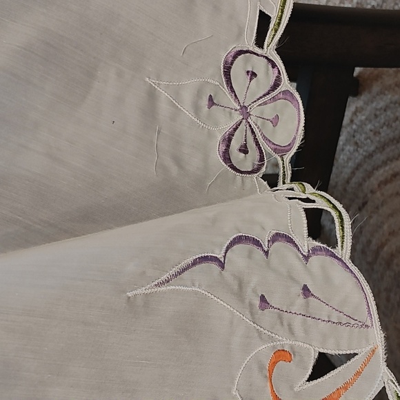 NEW Vintage HAND MADE Embroidered Tablecloth SET - Picture 9 of 14